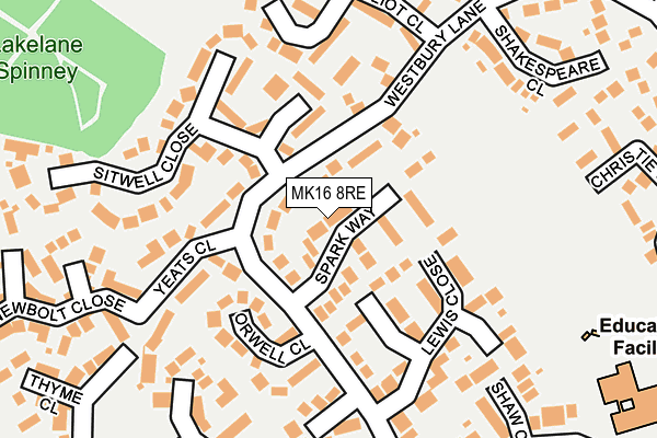MK16 8RE map - OS OpenMap – Local (Ordnance Survey) MK16 8RE map - OS OpenMap – Local (Ordnance Survey)