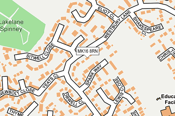 MK16 8RN map - OS OpenMap – Local (Ordnance Survey) MK16 8RN map - OS OpenMap – Local (Ordnance Survey)