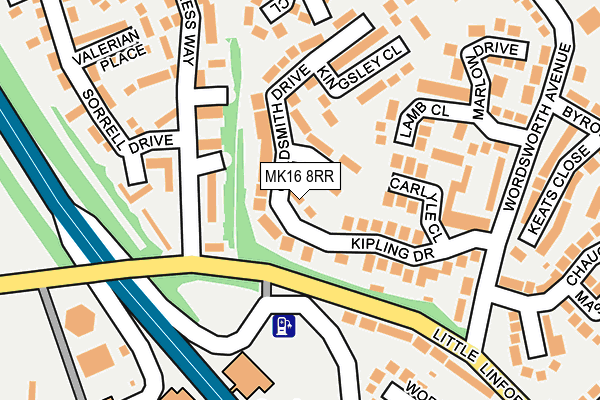 MK16 8RR map - OS OpenMap – Local (Ordnance Survey) MK16 8RR map - OS OpenMap – Local (Ordnance Survey)