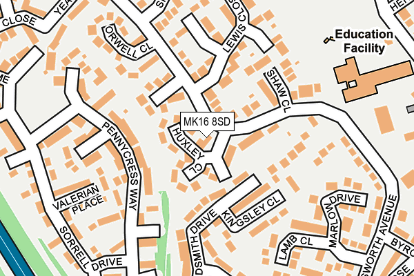 MK16 8SD map - OS OpenMap – Local (Ordnance Survey) MK16 8SD map - OS OpenMap – Local (Ordnance Survey)