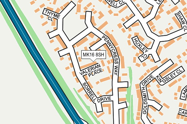 MK16 8SH map - OS OpenMap – Local (Ordnance Survey) MK16 8SH map - OS OpenMap – Local (Ordnance Survey)