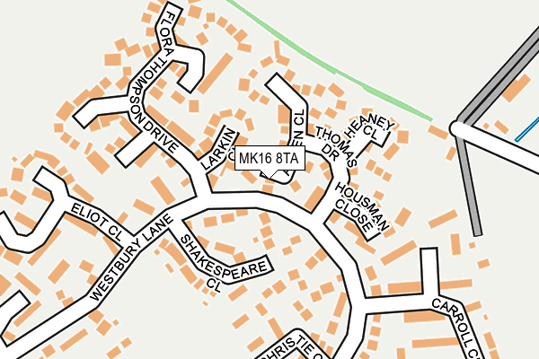 MK16 8TA map - OS OpenMap – Local (Ordnance Survey) MK16 8TA map - OS OpenMap – Local (Ordnance Survey)