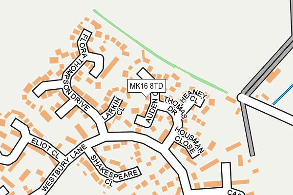 MK16 8TD map - OS OpenMap – Local (Ordnance Survey) MK16 8TD map - OS OpenMap – Local (Ordnance Survey)