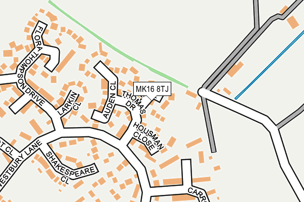 MK16 8TJ map - OS OpenMap – Local (Ordnance Survey) MK16 8TJ map - OS OpenMap – Local (Ordnance Survey)