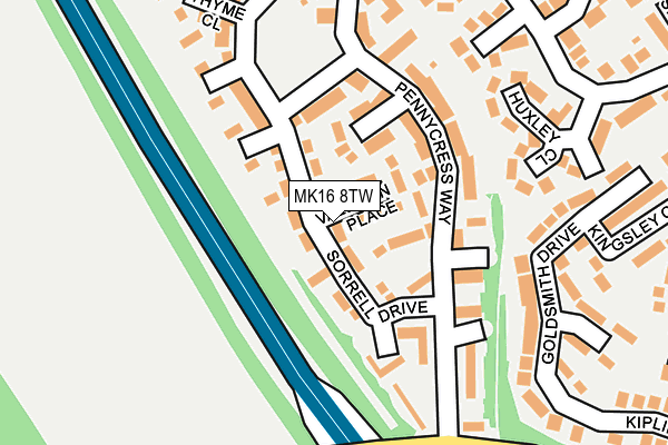 MK16 8TW map - OS OpenMap – Local (Ordnance Survey) MK16 8TW map - OS OpenMap – Local (Ordnance Survey)