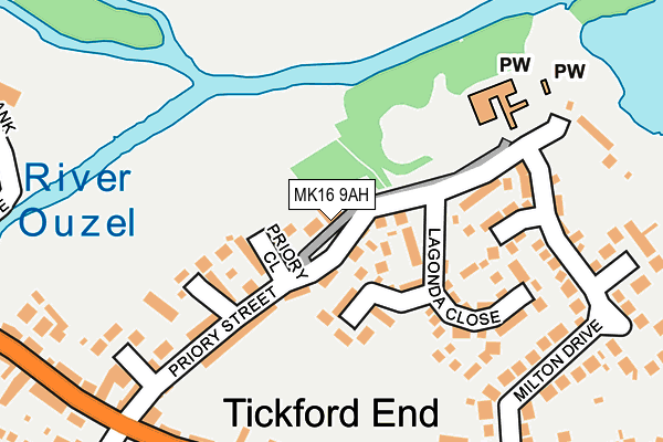 MK16 9AH map - OS OpenMap – Local (Ordnance Survey) MK16 9AH map - OS OpenMap – Local (Ordnance Survey)