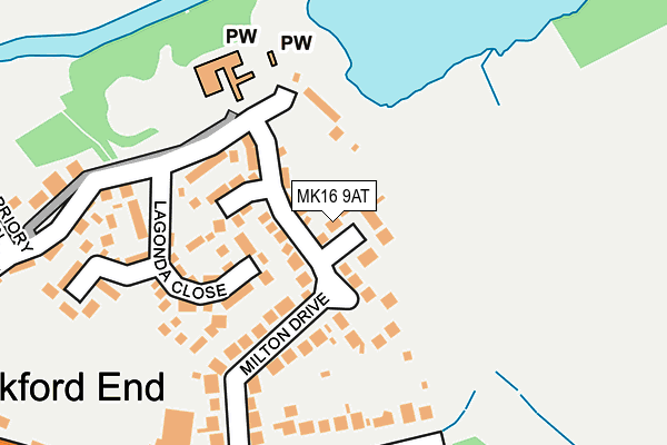 MK16 9AT map - OS OpenMap – Local (Ordnance Survey) MK16 9AT map - OS OpenMap – Local (Ordnance Survey)