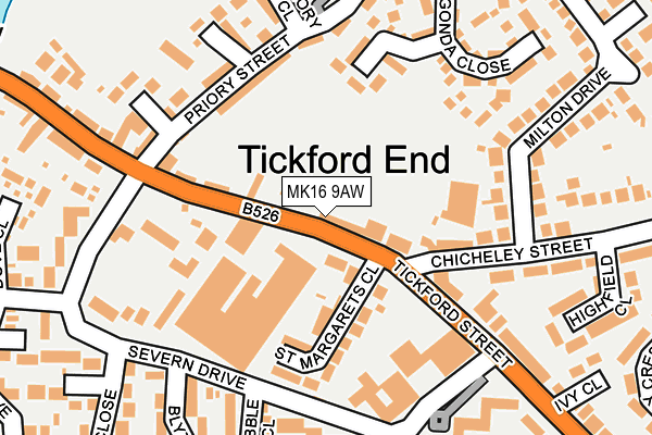 MK16 9AW map - OS OpenMap – Local (Ordnance Survey) MK16 9AW map - OS OpenMap – Local (Ordnance Survey)