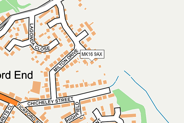 MK16 9AX map - OS OpenMap – Local (Ordnance Survey)