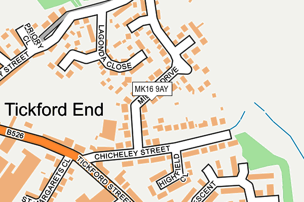 MK16 9AY map - OS OpenMap – Local (Ordnance Survey) MK16 9AY map - OS OpenMap – Local (Ordnance Survey)