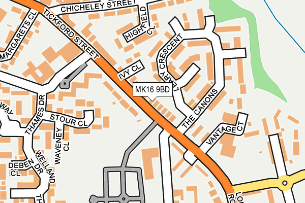 MK16 9BD map - OS OpenMap – Local (Ordnance Survey)
