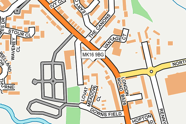 MK16 9BG map - OS OpenMap – Local (Ordnance Survey) MK16 9BG map - OS OpenMap – Local (Ordnance Survey)