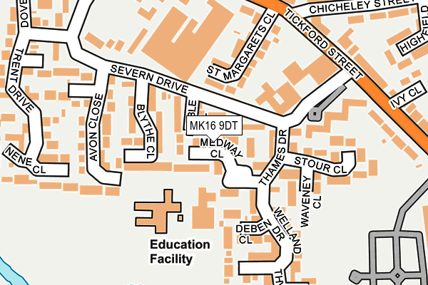 MK16 9DT map - OS OpenMap – Local (Ordnance Survey)