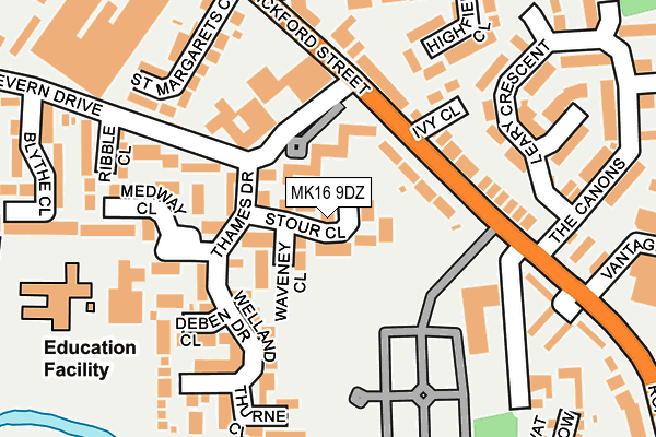 MK16 9DZ map - OS OpenMap – Local (Ordnance Survey) MK16 9DZ map - OS OpenMap – Local (Ordnance Survey)