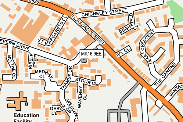 MK16 9EE map - OS OpenMap – Local (Ordnance Survey) MK16 9EE map - OS OpenMap – Local (Ordnance Survey)