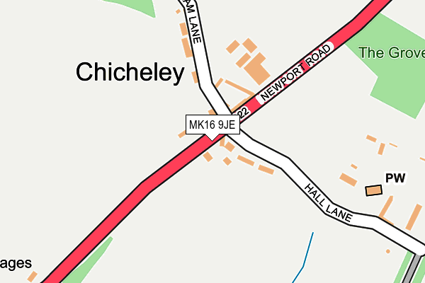 MK16 9JE map - OS OpenMap – Local (Ordnance Survey) MK16 9JE map - OS OpenMap – Local (Ordnance Survey)