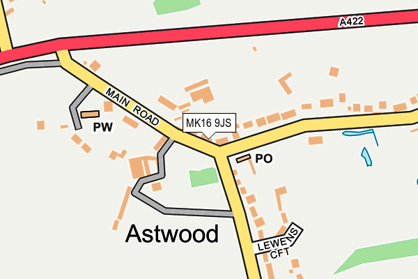 MK16 9JS map - OS OpenMap – Local (Ordnance Survey)