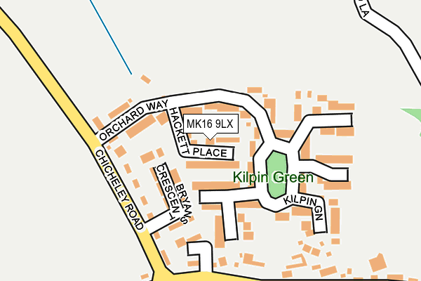 MK16 9LX map - OS OpenMap – Local (Ordnance Survey) MK16 9LX map - OS OpenMap – Local (Ordnance Survey)