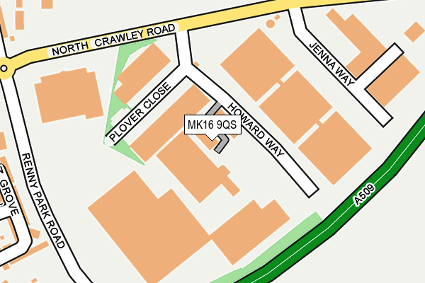 MK16 9QS map - OS OpenMap – Local (Ordnance Survey) MK16 9QS map - OS OpenMap – Local (Ordnance Survey)