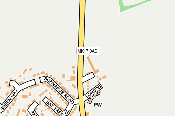 MK17 0AD map - OS OpenMap – Local (Ordnance Survey)