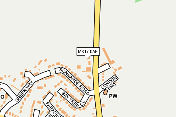 MK17 0AE map - OS OpenMap – Local (Ordnance Survey)