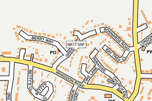 MK17 0AP map - OS OpenMap – Local (Ordnance Survey) MK17 0AP map - OS OpenMap – Local (Ordnance Survey)