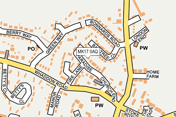 MK17 0AQ map - OS OpenMap – Local (Ordnance Survey) MK17 0AQ map - OS OpenMap – Local (Ordnance Survey)