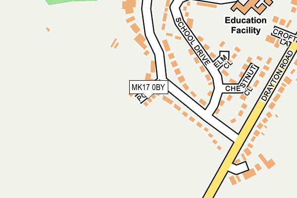 MK17 0BY map - OS OpenMap – Local (Ordnance Survey)