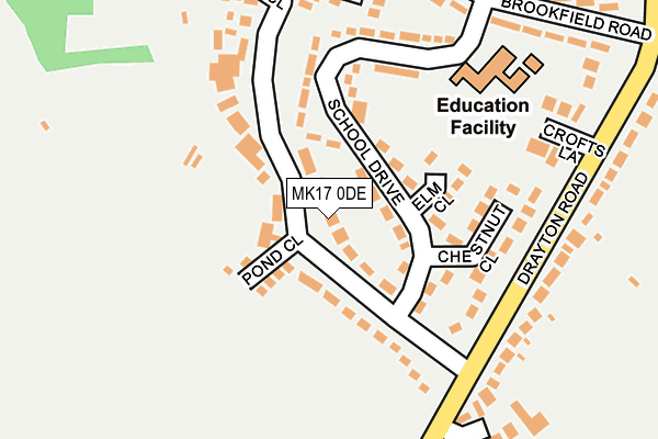 MK17 0DE map - OS OpenMap – Local (Ordnance Survey)