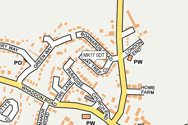 MK17 0DT map - OS OpenMap – Local (Ordnance Survey)