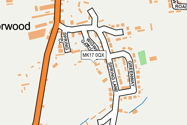 MK17 0QX map - OS OpenMap – Local (Ordnance Survey)