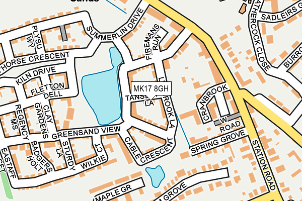 MK17 8GH map - OS OpenMap – Local (Ordnance Survey) MK17 8GH map - OS OpenMap – Local (Ordnance Survey)