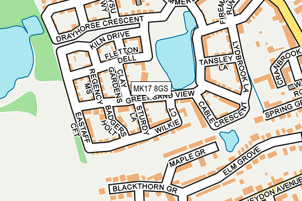 MK17 8GS map - OS OpenMap – Local (Ordnance Survey)
