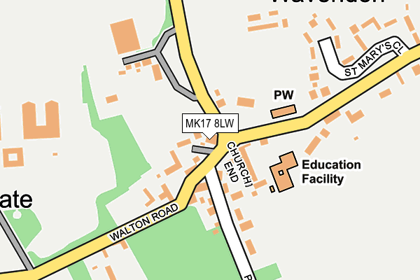 MK17 8LW map - OS OpenMap – Local (Ordnance Survey)
