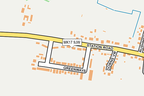 MK17 9JW map - OS OpenMap – Local (Ordnance Survey) MK17 9JW map - OS OpenMap – Local (Ordnance Survey)