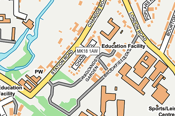 MK18 1AW map - OS OpenMap – Local (Ordnance Survey) MK18 1AW map - OS OpenMap – Local (Ordnance Survey)