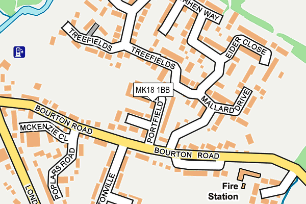 MK18 1BB map - OS OpenMap – Local (Ordnance Survey) MK18 1BB map - OS OpenMap – Local (Ordnance Survey)
