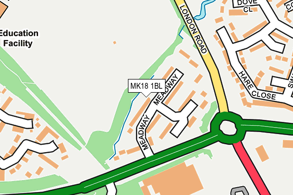 MK18 1BL map - OS OpenMap – Local (Ordnance Survey) MK18 1BL map - OS OpenMap – Local (Ordnance Survey)