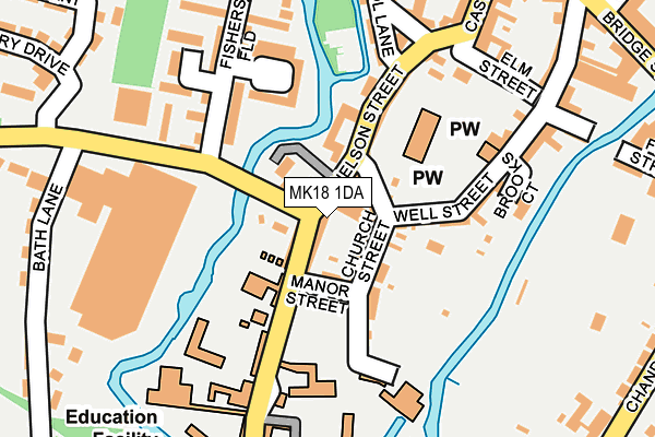 MK18 1DA map - OS OpenMap – Local (Ordnance Survey) MK18 1DA map - OS OpenMap – Local (Ordnance Survey)