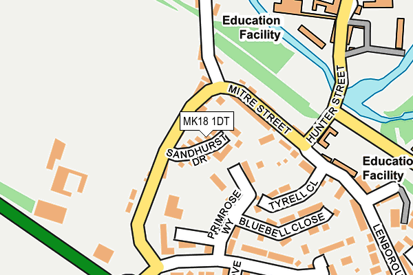 MK18 1DT map - OS OpenMap – Local (Ordnance Survey) MK18 1DT map - OS OpenMap – Local (Ordnance Survey)