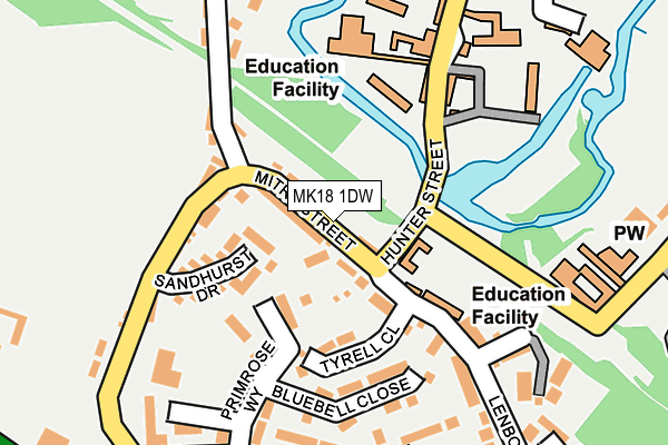 MK18 1DW map - OS OpenMap – Local (Ordnance Survey) MK18 1DW map - OS OpenMap – Local (Ordnance Survey)