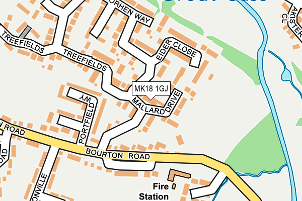 MK18 1GJ map - OS OpenMap – Local (Ordnance Survey) MK18 1GJ map - OS OpenMap – Local (Ordnance Survey)