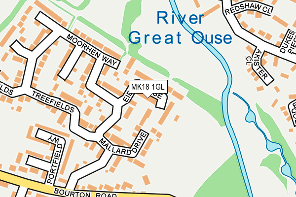 MK18 1GL map - OS OpenMap – Local (Ordnance Survey) MK18 1GL map - OS OpenMap – Local (Ordnance Survey)