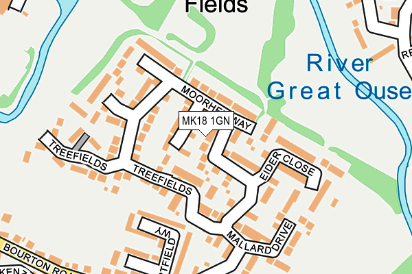MK18 1GN map - OS OpenMap – Local (Ordnance Survey) MK18 1GN map - OS OpenMap – Local (Ordnance Survey)
