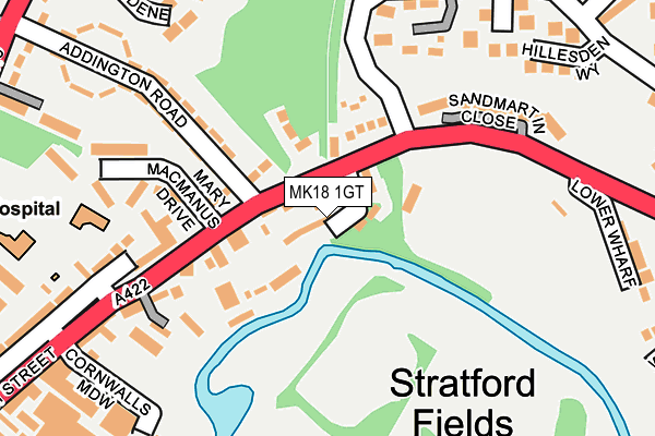 MK18 1GT map - OS OpenMap – Local (Ordnance Survey)
