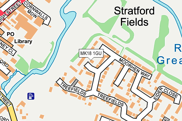 MK18 1GU map - OS OpenMap – Local (Ordnance Survey) MK18 1GU map - OS OpenMap – Local (Ordnance Survey)