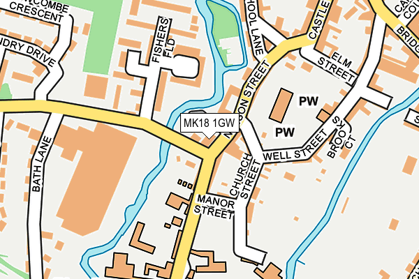MK18 1GW map - OS OpenMap – Local (Ordnance Survey) MK18 1GW map - OS OpenMap – Local (Ordnance Survey)