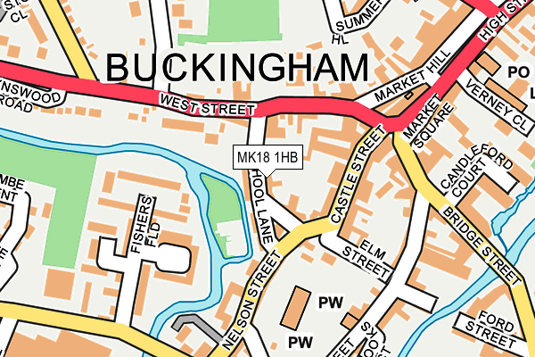 MK18 1HB map - OS OpenMap – Local (Ordnance Survey)