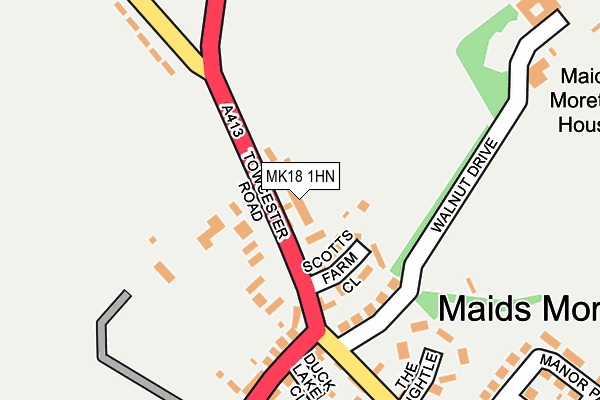 MK18 1HN map - OS OpenMap – Local (Ordnance Survey) MK18 1HN map - OS OpenMap – Local (Ordnance Survey)