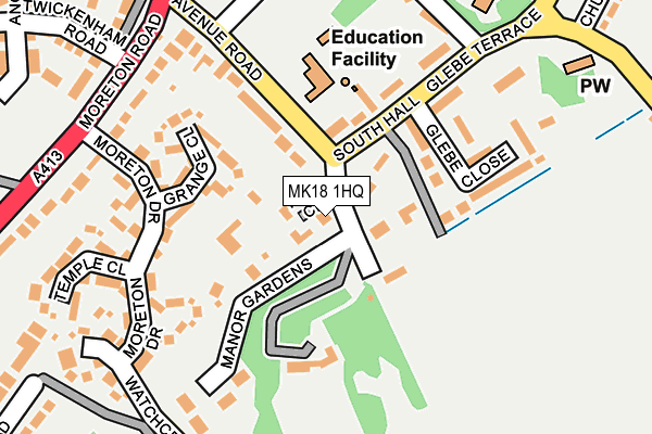 MK18 1HQ map - OS OpenMap – Local (Ordnance Survey) MK18 1HQ map - OS OpenMap – Local (Ordnance Survey)
